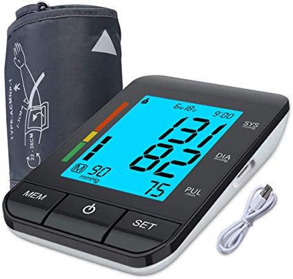 Accurate Automatic Blood Pressure Monitor Upper Arm,Sphygmomanometers,2 Users,180 Reading Memory, Pulse Rate and Irregular Heartbeat，Backlight Display, 8.6-14.2 inches Cuff Kit，FDA Approved