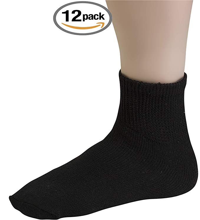 Debra Weitzner Mens Womens Diabetic Socks - Crew Ankle - Non Binding - 12 Pairs…