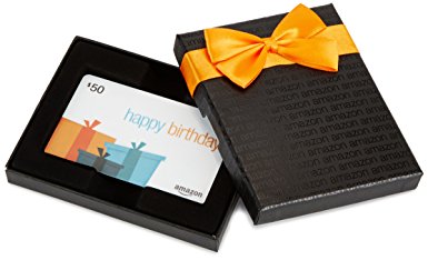 Amazon.com Gift Card in a Black Gift Box (Various Card Designs)