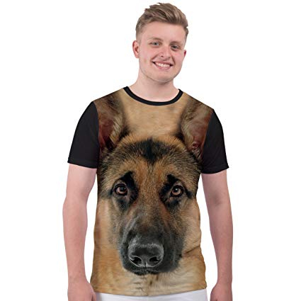 Bang Tidy Clothing Men’s Animal Print Dog T Shirt German Shepherd Sublimation T Shirt Graphic Tee