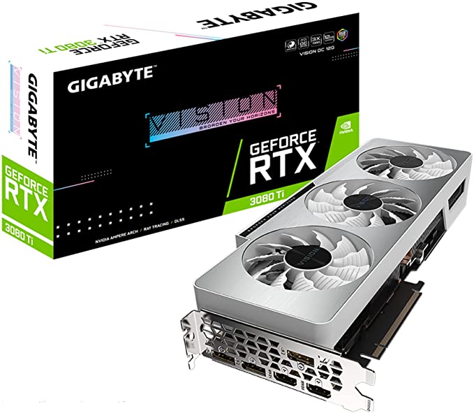 GIGABYTE GeForce RTX 3080 Ti Vision OC 12G Graphics Card, 3X WINDFORCE Fans, 12GB 384-bit GDDR6X, GV-N308TVISION OC-12GD Video Card