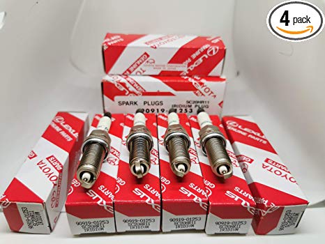 New Set of 4 Genuine Toyota Lexus Long Life Iridium Spark Plug SC20HR11 90919-01253 For Toyota Corolla Prius Matrix Lexus Scion.