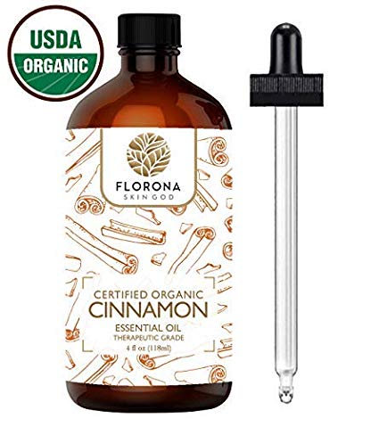 Florona Organic Essential Oil, 4 Oz USDA Certified Organic (Cinnamon, 4 Oz)
