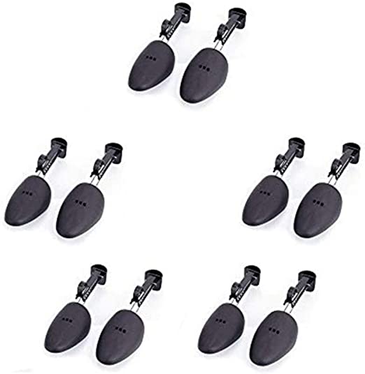 WAJJ 5 Pairs Plastic Shoe Tree Stretcher Shaper for Men Adjustable Length Shoes Boot Holder Shaper Support(Black Men)