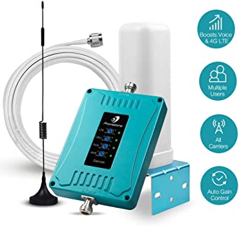 5-Band Cell Phone Signal Booster for Home and Office - Multiple Band Mobile Phone Signal Repeater Amplifier Supports All US Carriers GSM 3G 4G LTE - Boosts Voice and Data Signal for Remote Area