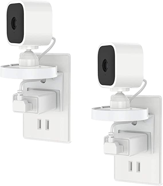 2PACK Blink Mini Outlet Wall Mounts - AC Outlet Wall Plug Mount Stand Holder Bracket for Blink Mini Indoor Camera Without Messy Wires or Screws(Blink Mini is not Include)