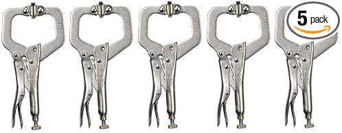 5 Pack Irwin 18 Vise-Grip 6SP 6" Locking "C" Clamps with Swivel Pads