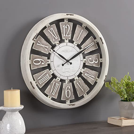 FirsTime & Co. Antique Plaques Wall Clock, 20", White