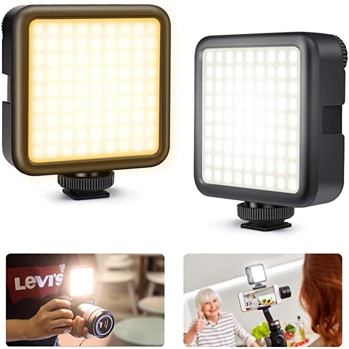 Kekilo VL-81 Beads On Camera Light, LED Video Lighting 3000mAh Portable Pocket, Bi-Color CRI95  3200K-5600K Vlog Mini Lamp w Softbox, USB-C Rechargeable Photography Shooting Fill Light for Vlogging