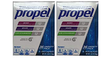 Propel Zero Calorie Nutrient Enhanced Water Beverage Mix 36 packets (Pack of 2)
