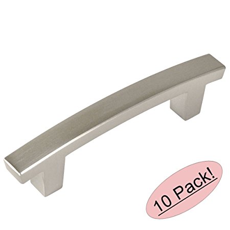 Cosmas 5235SN Satin Nickel Contemporary Cabinet Hardware Handle Pull - 3" Hole Centers - 10 Pack