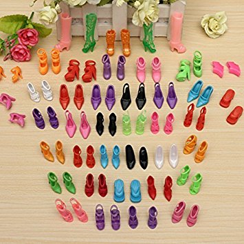 ZHIHU 40Pairs Barbie Doll Clothing & Shoes for Barbie