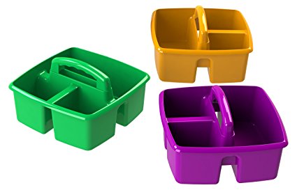 Storex Classroom Caddy, 9.25 x 9.25 x 5.25 Inches, Assorted Colors, Case of 6 (00940U06C)