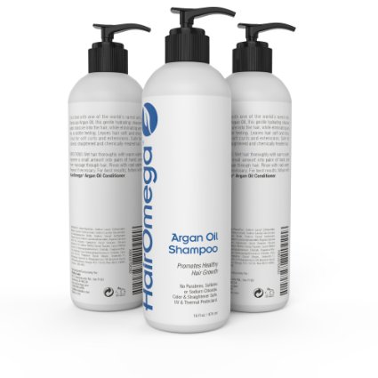 Hairomega Argan Oil Shampoo for Hair Loss and Dandruff - Supports Healthier, Stronger, Longer Hair Growth