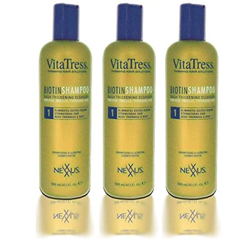 Nexxus VitaTress Biotin Shampoo 10.1 Ounce, (Pack of 3)