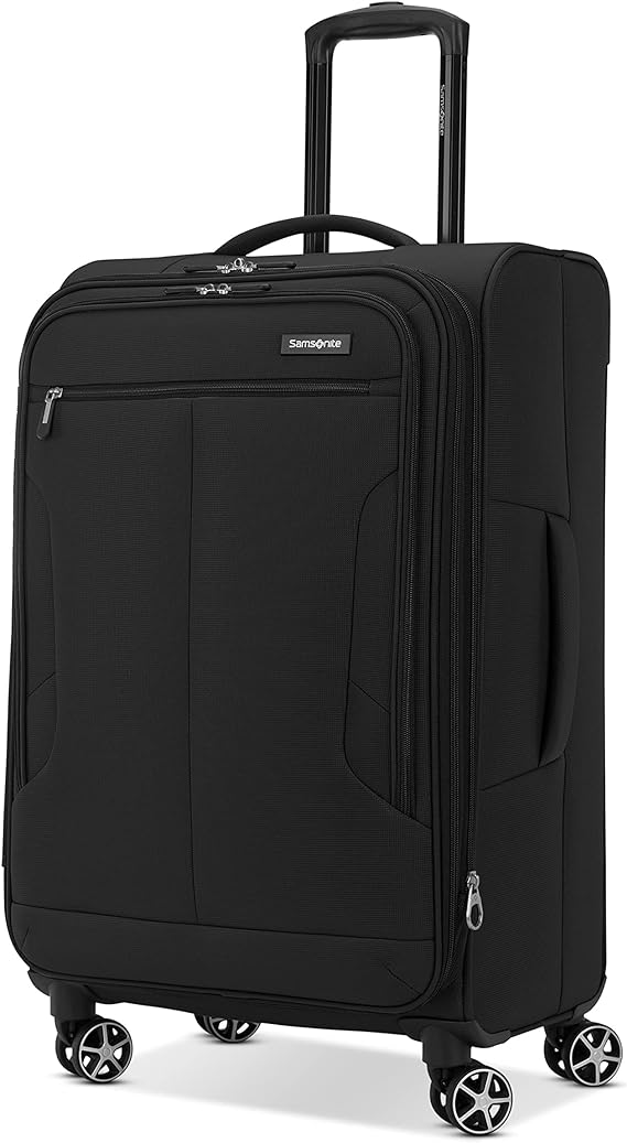 Samsonite Saire LTE Softside Expandable Luggage Wheels, Black, Medium Spinner