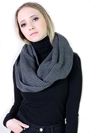 100% Organic Cotton Knit Infinity Scarf, Thick Soft Stretch Warm Unique Eco-Friendly, Non-Toxic