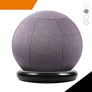 Sport Shiny Balance Ball Chair Pro,Flexible Seating Set,Stability Yoga Ball with Machine Washable Slipcover,Ring Base Kit,Ergonomic Exercise Ball Chair,Quick Air Pump Included