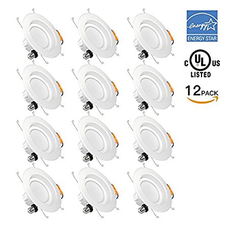 SGL 6" Dimmable LED Downlight, ENERGY STAR UL Listed, 13W (100W Replacement), 4000K Neutral White, 1080 Lumens, Retrofit LED Recessed Lighting Fixture, LED Ceiling Light, Recessed Downlight, 12-Pack