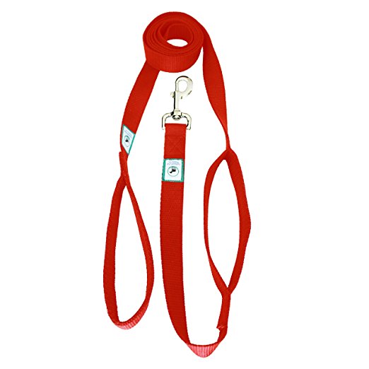 8’ Two Handle Dog Leash   Complimentary Key Chain : Caldwell’s Double Handled Long Leash For Dogs, 8 ft : 2 Handles For Use In Any Situation; Jogging, Walking or Try the Traffic Handle to Keep Your Dog Close