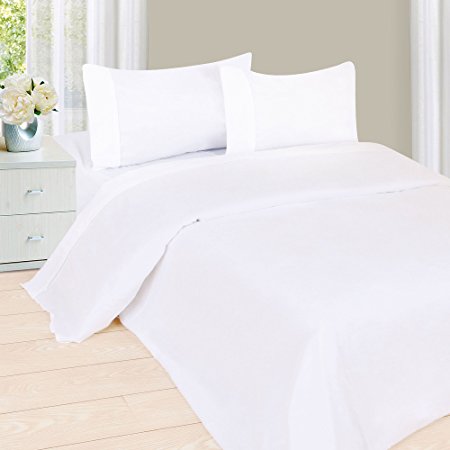 Lavish Home 1200 4-Piece Sheet Set, King, White