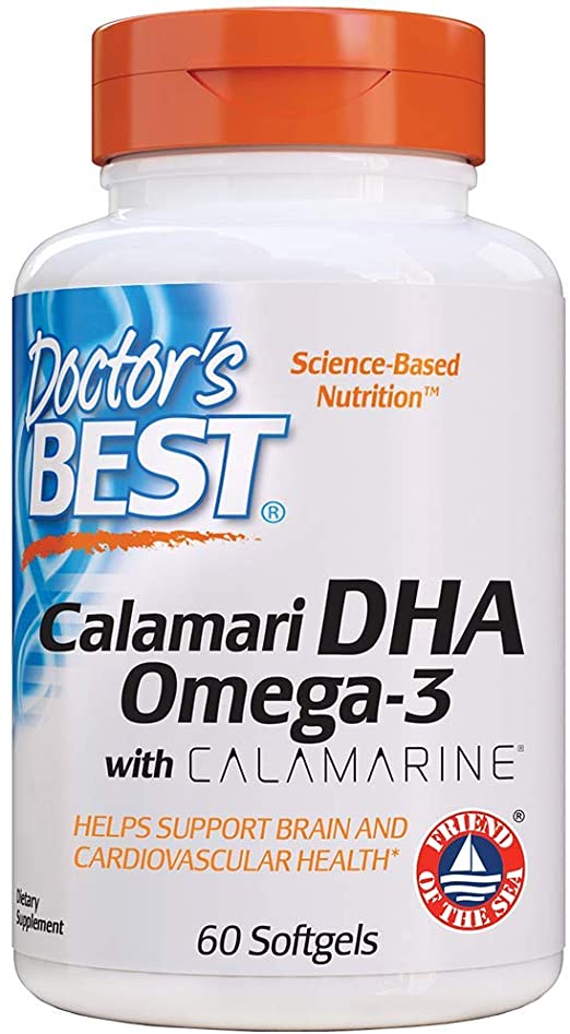 Doctor's Best DHA 500 with Calamarine, Supports Cognitive Performance, Cardiovascular, Cell, Tissue & Organs, 60 Softgels