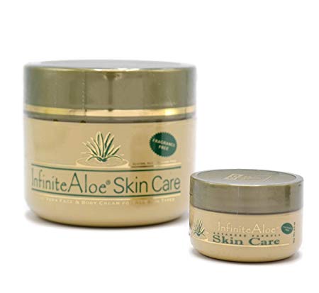 Infinite Aloe Skin Care Cream, Fragrance Free, 8oz. Jar ** (Plus a Bonus 0.5 oz InfiniteAloe Travel Jar) ** by infinite [Beauty]