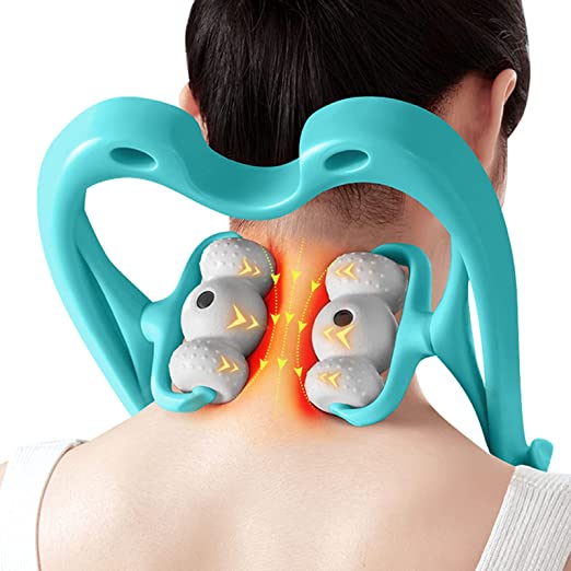 Neck Massager, Trigger Point Neck Roller, Neck Massager for Pain Relief Deep Tissue, Neck and Shoulder Massager Tool with 6 Balls Massage Point for Neck, Shoulder Back, Legs, and Waist