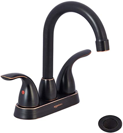 AmazonBasics AB-BF608-OR Basin Faucet-4-Inch, Oil-Rubbed Bronze