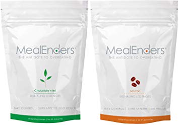 MealEnders Cravings Control Lozenges | Stop Overeating, Curb Cravings and Reduce Snacking | 25-Count Bag (2-Pack) (1x Choc.Mint 1x Mocha)