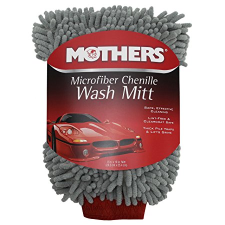 Mothers Premium Chenille Car Wash Mitt - Scratch & Lint Free