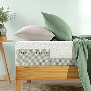 Zinus Green Tea Luxe Materassi in Schiuma, Tessuto Memory Foam, Bianco, 140 x 200 cm