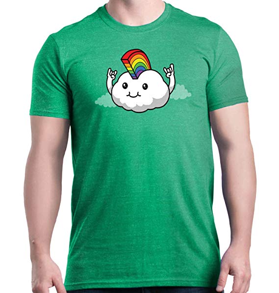 Shop4Ever Cloud Rainbow Mohawk T-Shirt Gay Pride Shirts
