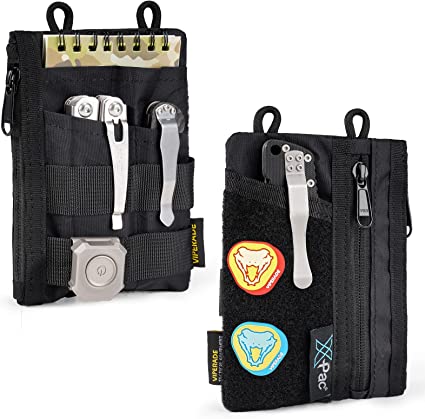 VIPERADE VE18 EDC Pouch, Pocket Organizer Pouch for Men, EDC Pocket Organizer Pouch, 3 Slots with 2 Zipper Pockets, Velcro Pouch Multitool Pouch