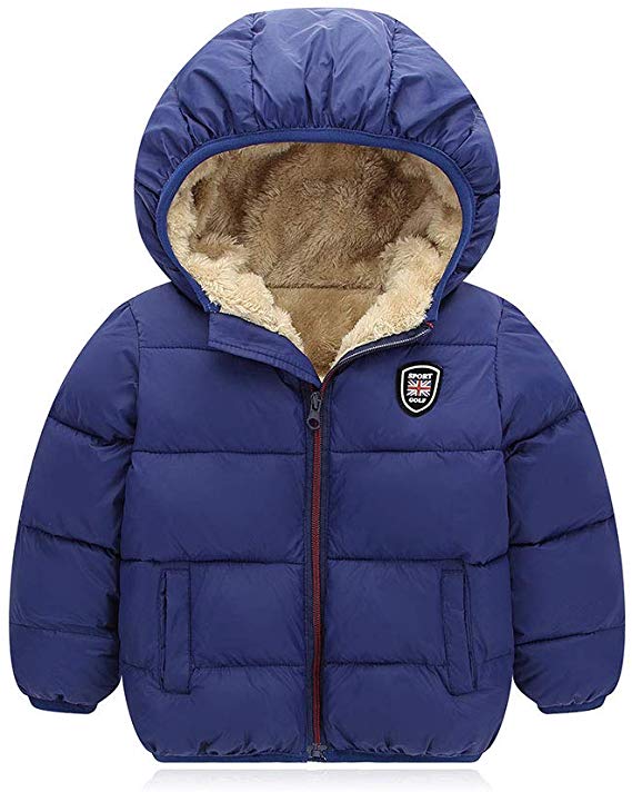 Bigzzia Baby Boys Girls Winter Coat, Warm Kids Toddlers Infants Simple Jacket Outwear Hoodie Autumn for 2-7 Y