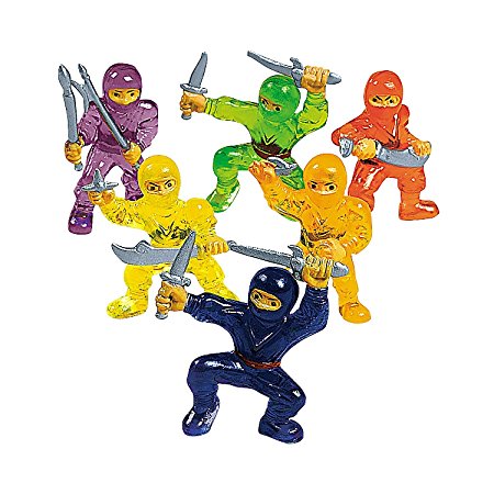 Fun Express Vinyl Ninja Warrior Toys - 48 Pieces
