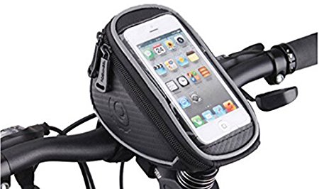 Bicycle Phone Bag Handlebar Tube Mount Transparent PVC Cycling Pouch Mobile Phone Screen Touch iPhone 7 7  6s  6 5 5s 5c SE Samsung Galaxy S7, S7 Edge, S6, S5J7, J3 and smartphones 5.5" or smaller …