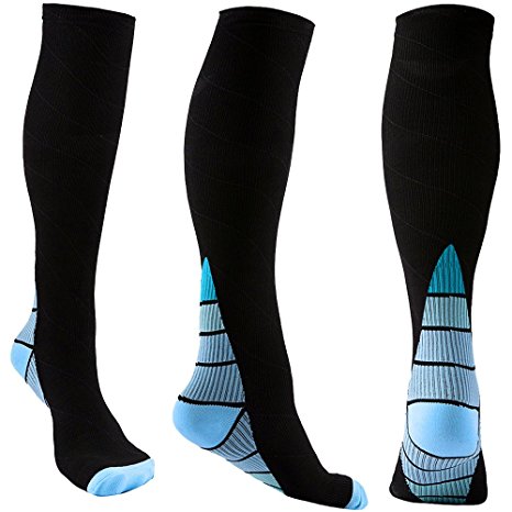 Reehut Compression Socks (20-30mmHg) for Men & Women - Great for Running, Nursing, Medical, Athletic, Edema, Flight Travel, Pregnancy and Shin Splints