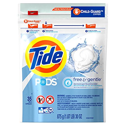 Tide PODS Laundry Detergent, Free & Gentle, 30 Ounce