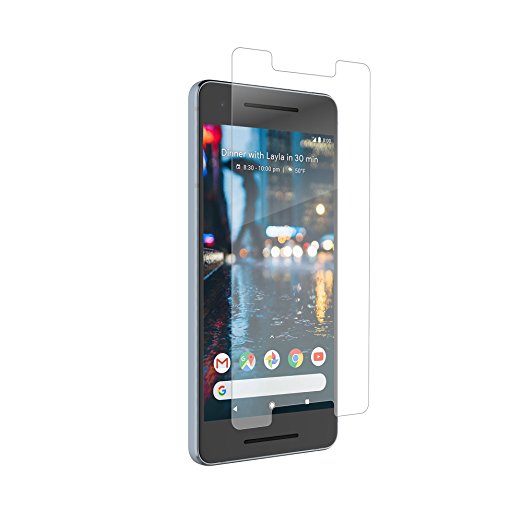 Zagg Invisible Shield Glass  Screen Protector -Fits Google Pixel 2 -Extreme Impact & Scratch Protection -Easy to Apply - Clear