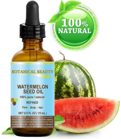 Botanical Beauty EGYPTIAN WATERMELON SEED OIL- Oil Of The Egyptian Kings. 100% Pure / Natural. Cold Pressed / Virgin / Undiluted Carrier Oil. For Face, Hair And Body. 15ml/0.5oz Best Selling Beauty Oil In Europe.