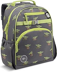 Simple Modern Star Wars Baby Yoda Toddler Backpack for School Girls and Boys | Kindergarten Elementary Kids Backpack | Fletcher Collection | Kids - Medium (15" tall) | Grogu Force Strong