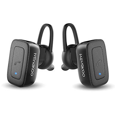 MindKoo Wireless Bluetooth Earbuds Headphones - Truly Wireless Stereo Earphones w Mic Hands-Free Calls for iPhone X/8 8 Plus/7/Android, Sweatproof for Sport, Gym, Running