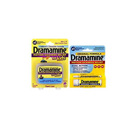 Dramamine Motion Sickness Family Pack | Kid's Chewable Tablets & Original Formula