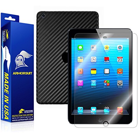 ArmorSuit MilitaryShield - iPad Mini Screen Protector Shield   Black Carbon Fiber Film Protector & Lifetime Replacements