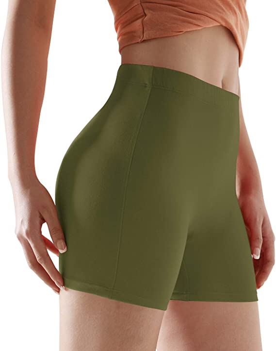 ODODOS Essential Women's High Waist Shorts Ultra Soft & Camel Toe Free 4" 9" Shorts - Reg & Plus Size