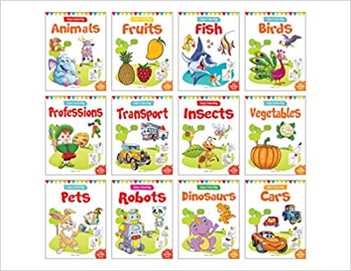 Colouring Books For Kids: Pack of 12 Copy Colour Books For Children