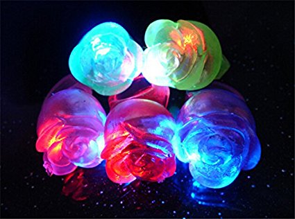 Party Lovers® LED Flashing Waterproof Jelly Rose Ring - 20 Pk Assorted Colors
