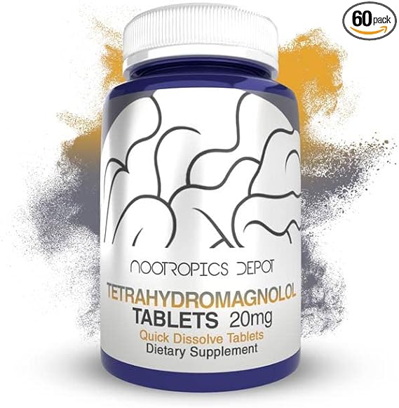 Nootropics Depot Tetrahydromagnolol Quick Dissolve Tablets | 20mg | Magnolia officinalis | Healthy Inflammation Response, Mood, & Gastrointestinal Support | 60 Count