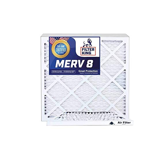 Filter King 20x30x1 Air Filters | 2 Pack | MERV 8 HVAC Pleated AC Furnace Filters, Protection Against Mold and Pollen, Allergen Reduction, Increases Air Quality | Actual Size 19.5x29.5x1